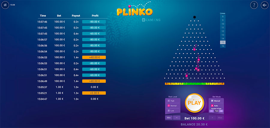 Unduhan permainan kasino Plinko.